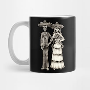 Sugar skull couple love wedding day of the dead. Mug